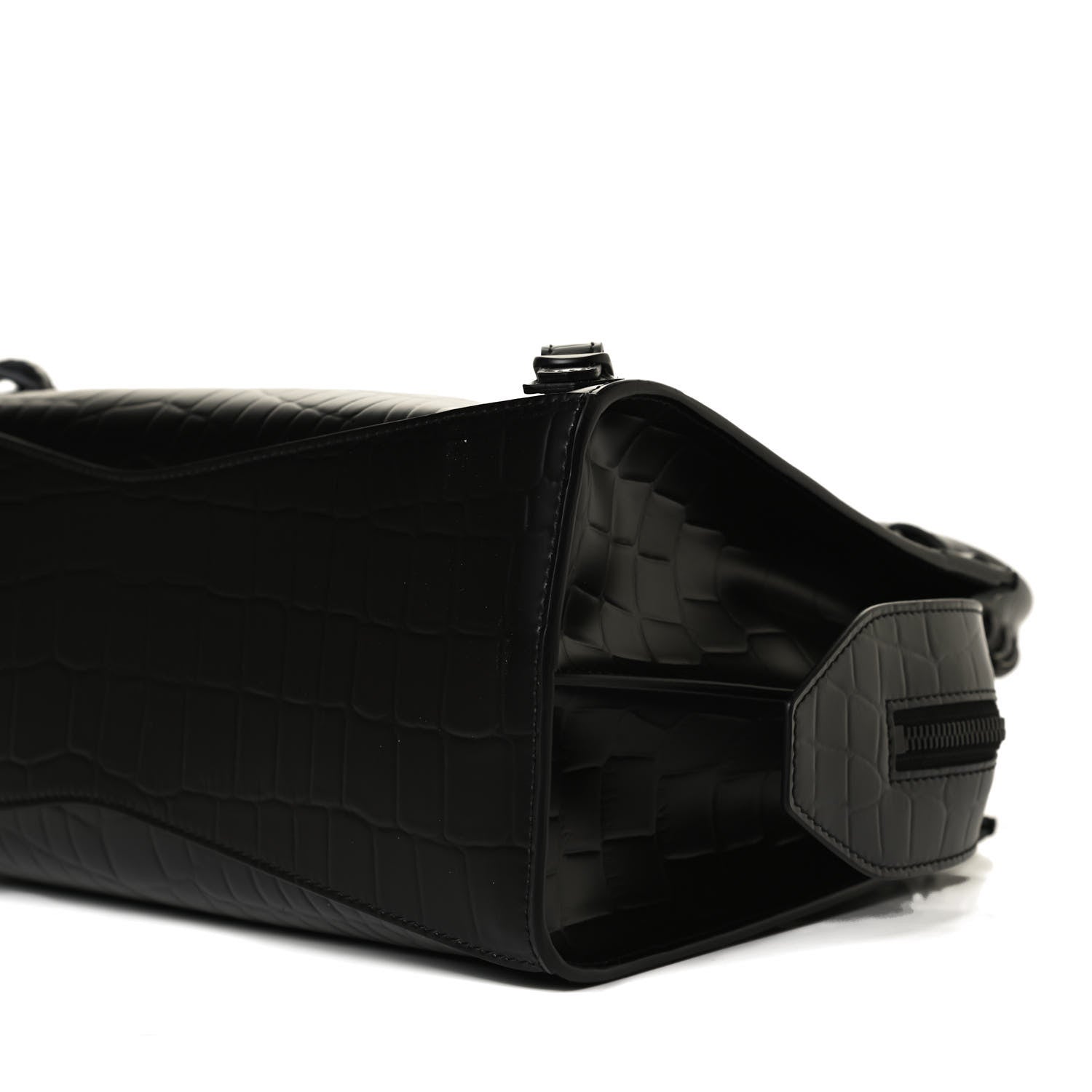 Balenciaga Semi Shiny Calfskin Crocodile Embossed Neo Classic Black Hardware S City Black 10 of 14