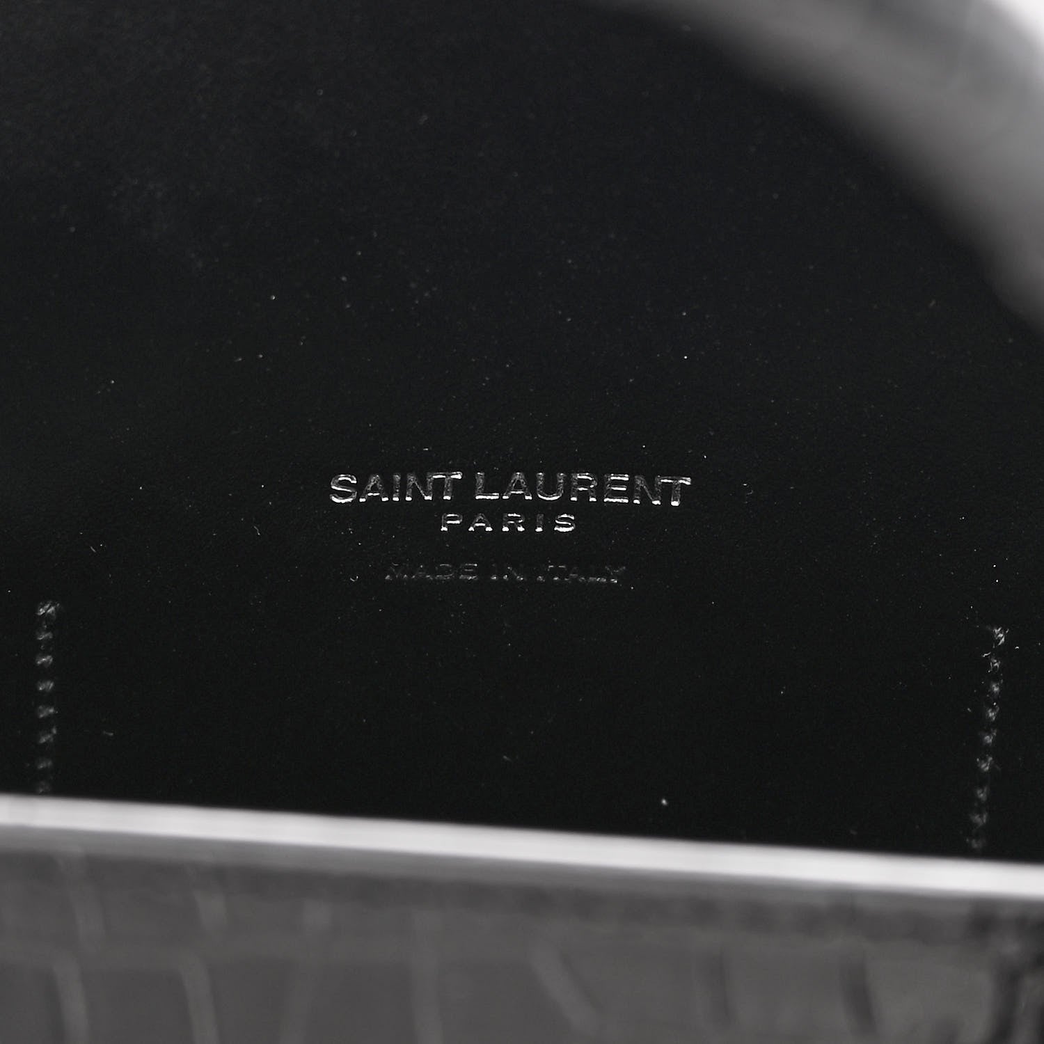 Saint Laurent Calfskin Crocodile Embossed Small Sac de Jour Black 7 of 11