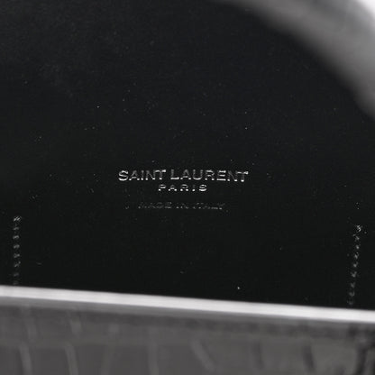 Saint Laurent Calfskin Crocodile Embossed Small Sac de Jour Black 7 of 11