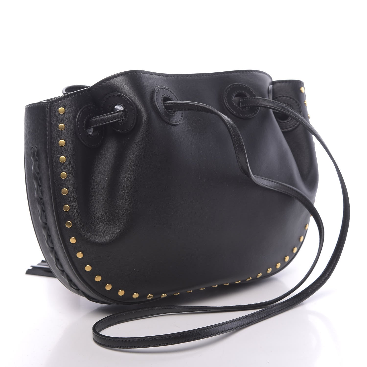 Chloe Lambskin Studded Small Inez Drawstring Bag Black 3 of 9