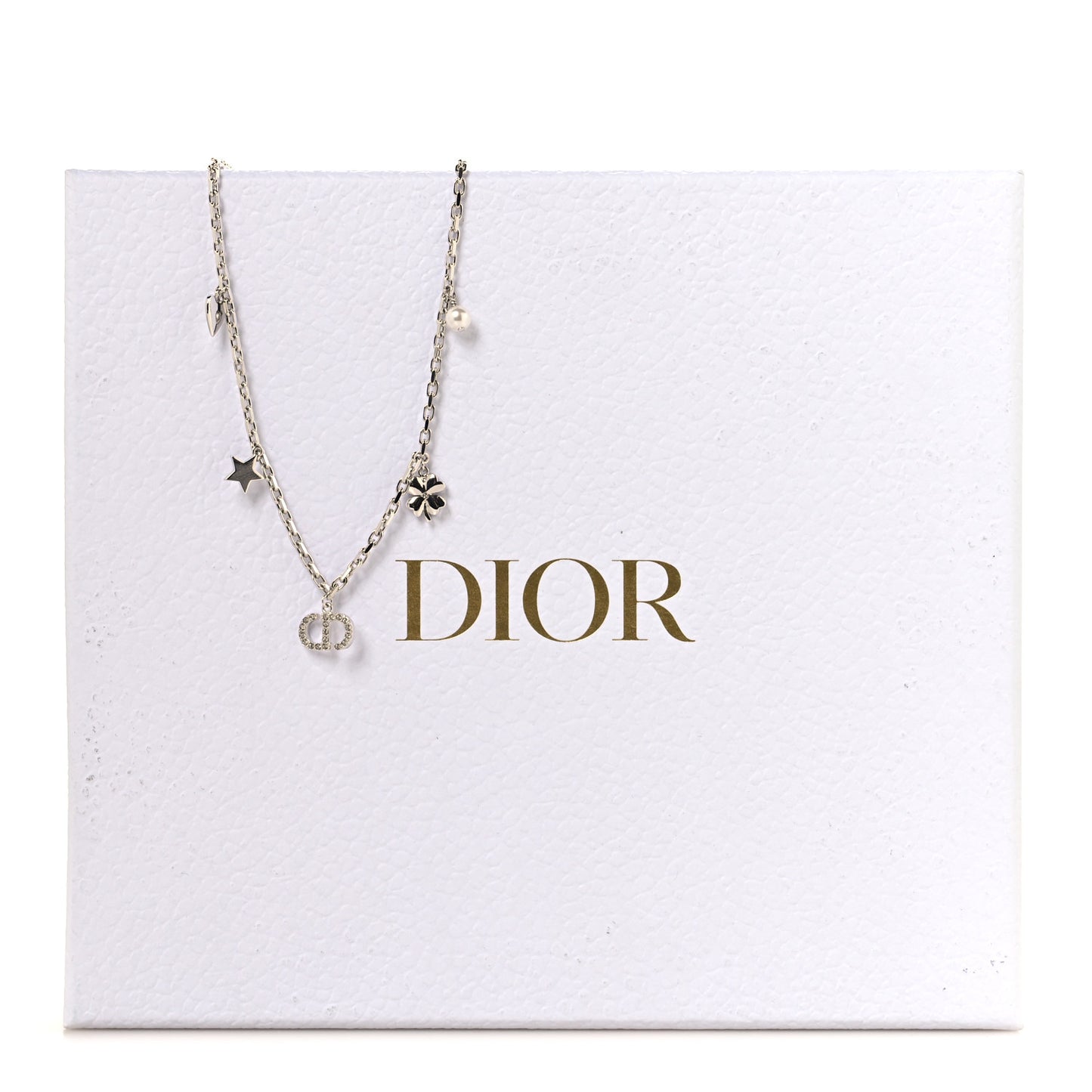 Crystal Petit CD Lucky Charms Necklace Silver