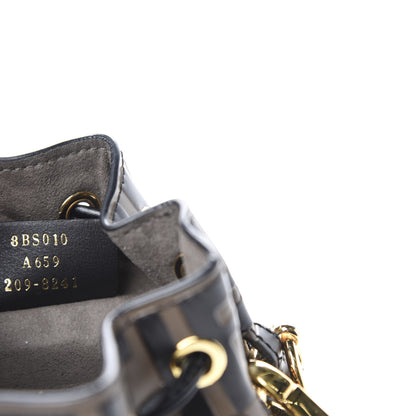Fendi Vitello Liberty F is Fendi Bi-Color FF 1974 Embossed Mini Mon Tresor Bucket Bag Maya Black 10 of 12