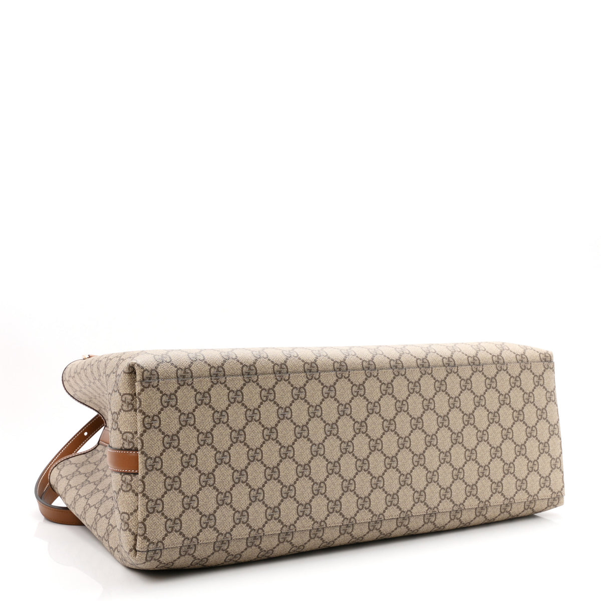 Gucci GG Supreme Monogram Emblem Maxi Tote Bag Beige Dark Brown 4 of 10
