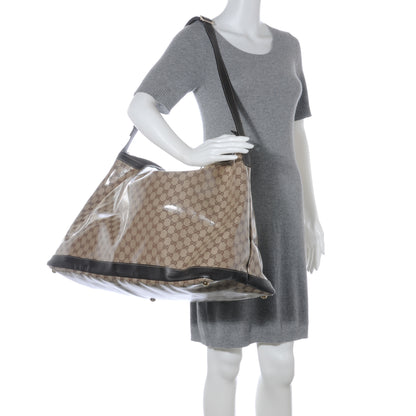 Gucci Crystal Monogram Large Travel Hobo Beige Brown 2 of 8