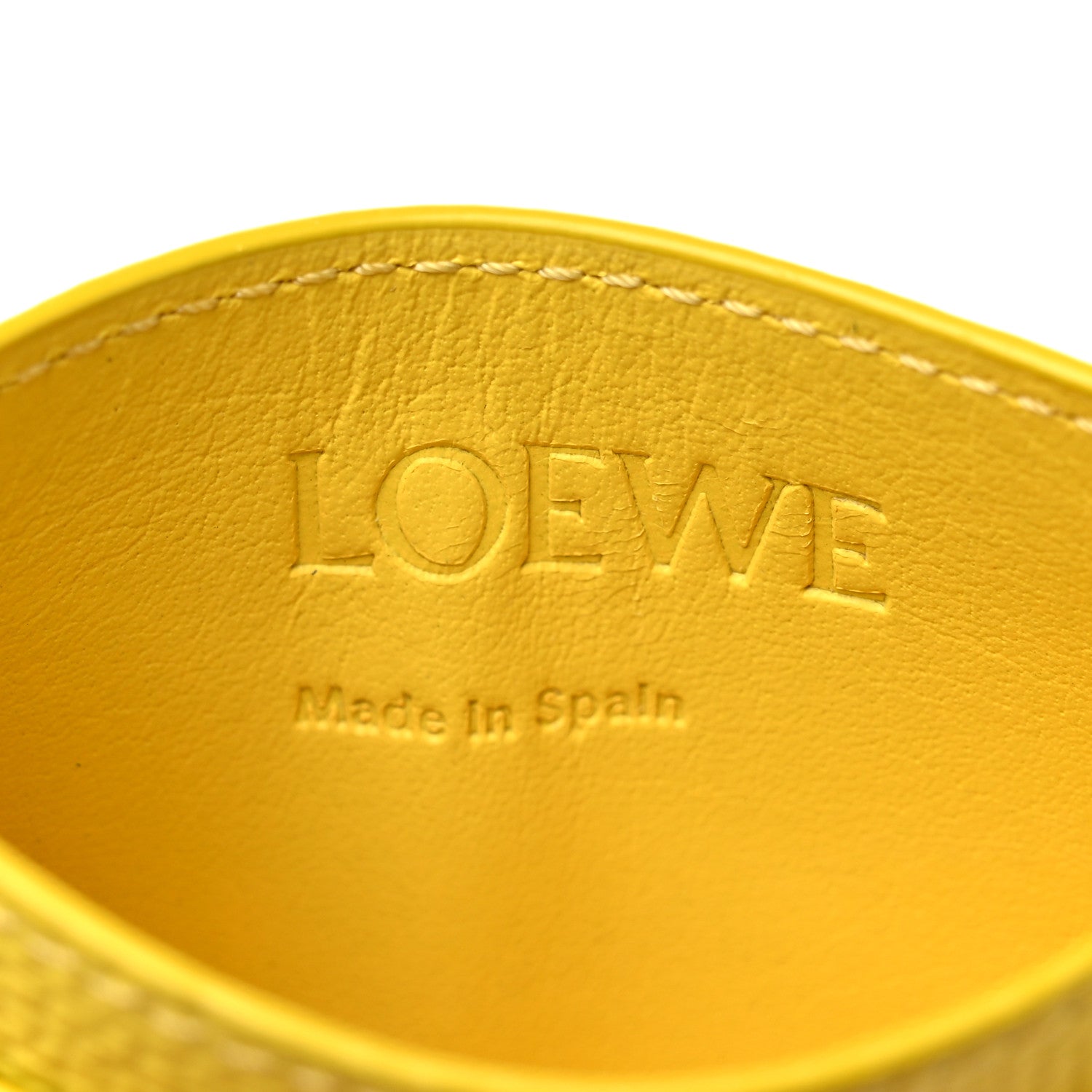 Loewe Soft Grained Calfskin Anagram Card Holder Lemon 6 of 11