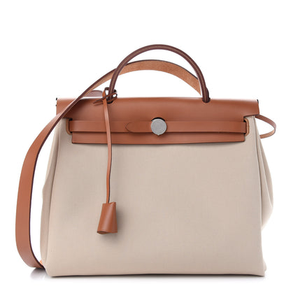 Hermes Vache Hunter Toile Herbag Zip 31 PM Trench Gold 3 of 9