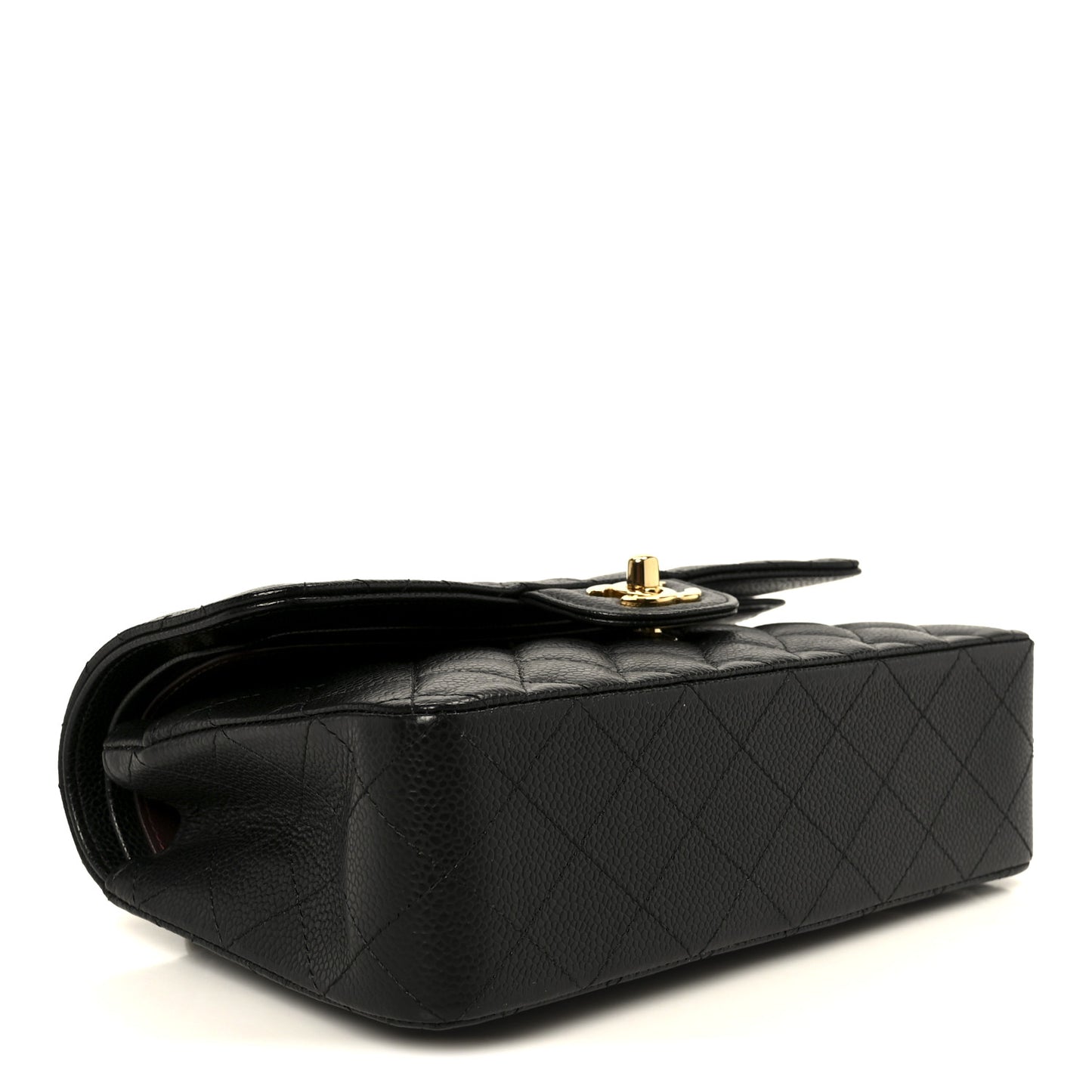 Caviar Quilted Small Double Flap Black