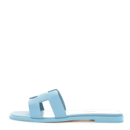 Hermes Epsom Oran Sandals 36.5 Bleu Littoral 1 of 7