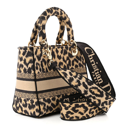 Christian Dior Canvas Medium Mizza Embroidered Lady D-Lite Beige Multicolor 3 of 12
