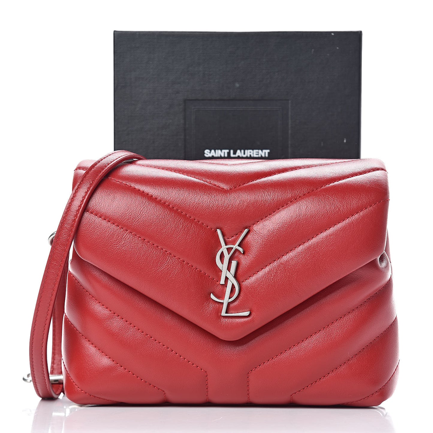 Calfskin Y Quilted Monogram Toy Loulou Crossbody Bag Red