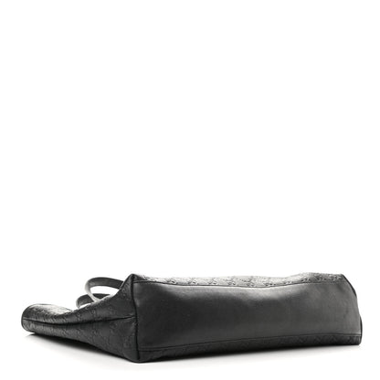 Gucci Guccissima Medium Zippered Shopping Tote Black 3 of 12