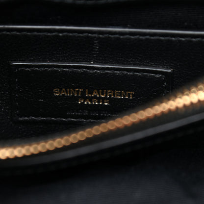 Saint Laurent Calfskin Y Quilted Monogram Small Loulou Chain Satchel Black 7 of 9