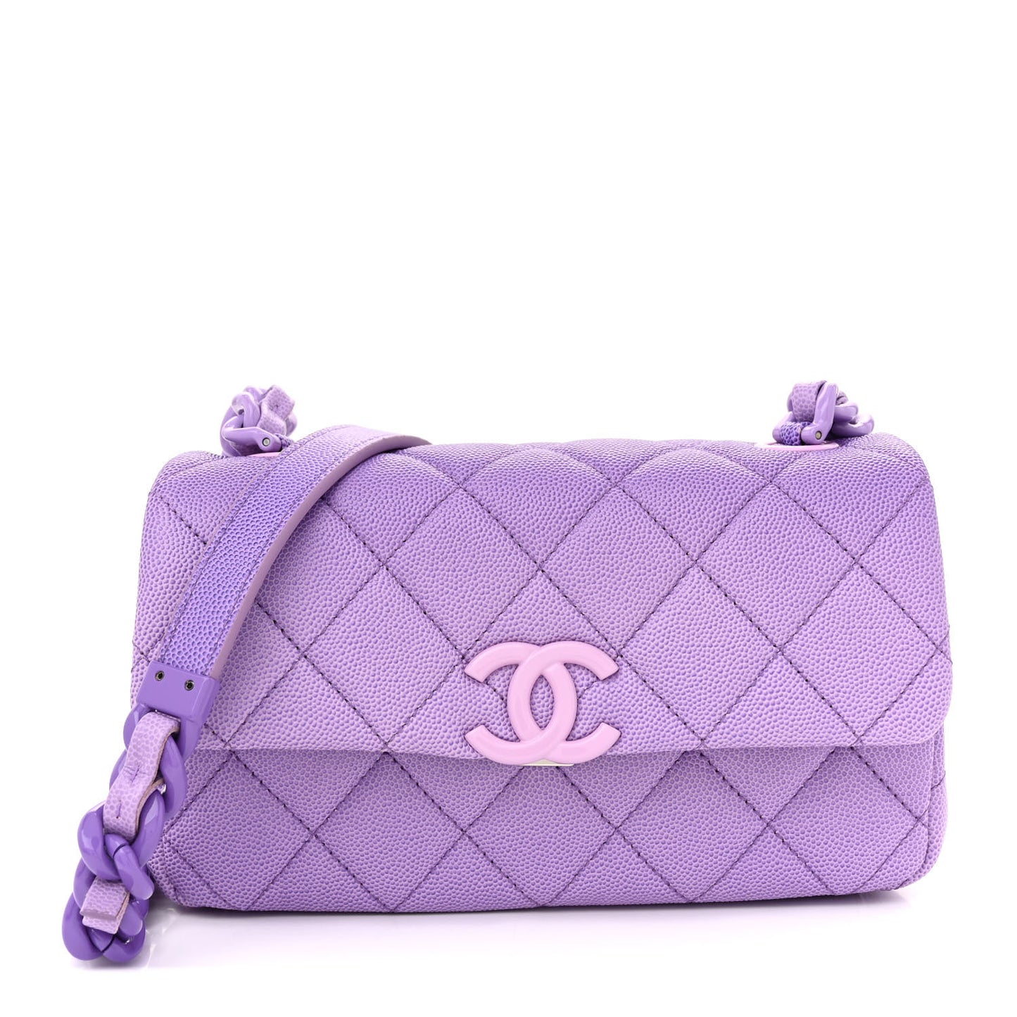 Shaded Caviar Quilted My Everything Small Flap Purple Light Purple