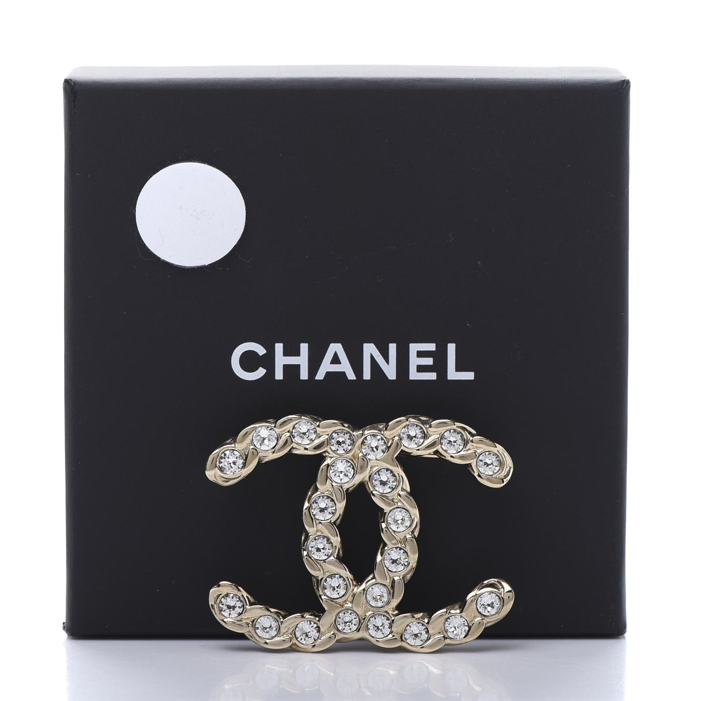 Crystal Pearls Coronation CC Brooch Gold