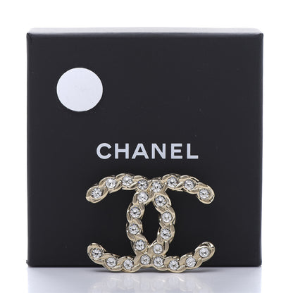 Chanel Crystal Pearls Coronation CC Brooch Gold 5 of 5