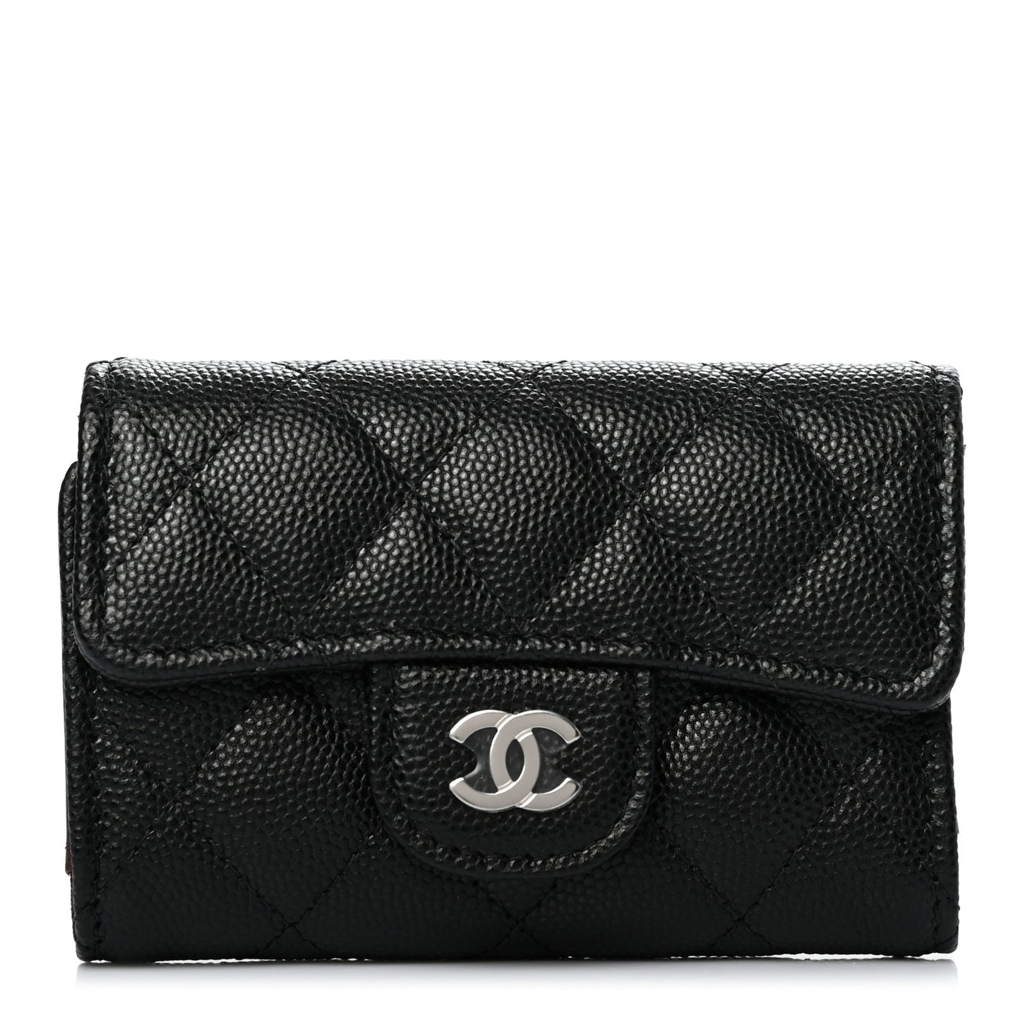 Caviar Quilted Classic 4 Key Holder Wallet Black