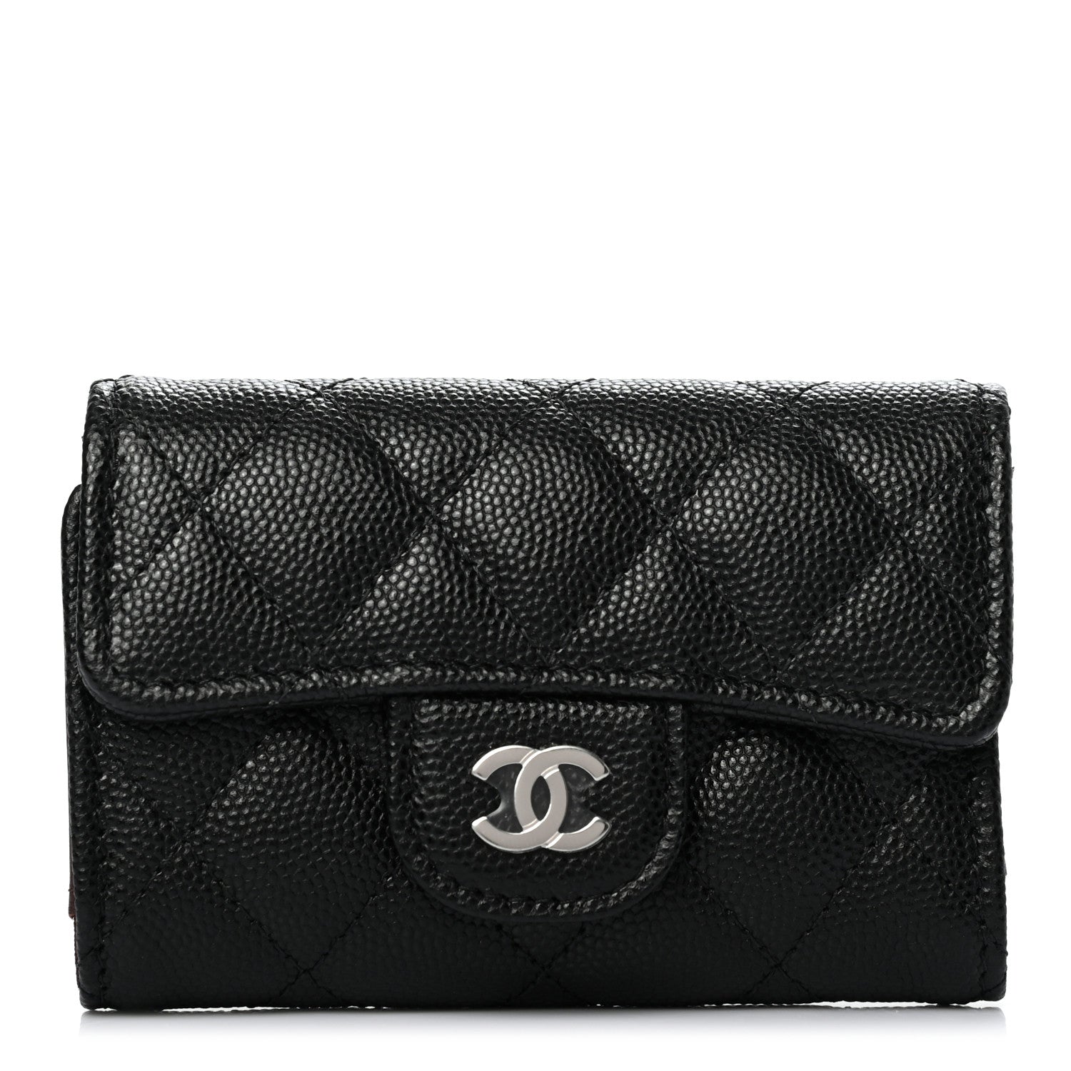 Chanel Caviar Quilted Classic 4 Key Holder Wallet Black 1 of 8