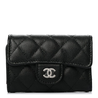 Chanel Caviar Quilted Classic 4 Key Holder Wallet Black 1 of 8