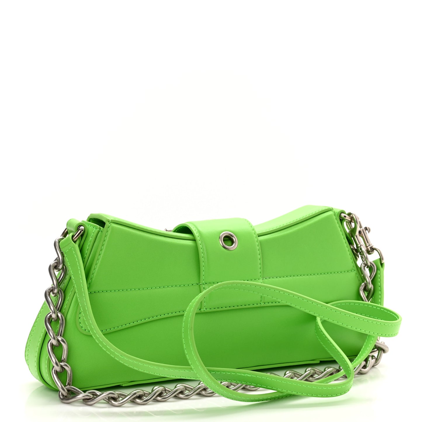 Smooth Calfskin Small Lindsay Shoulder Bag Acid Green