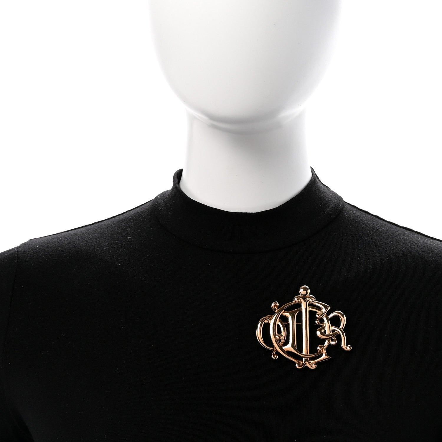 Christian Dior Monogram Brooch Gold 2 of 5
