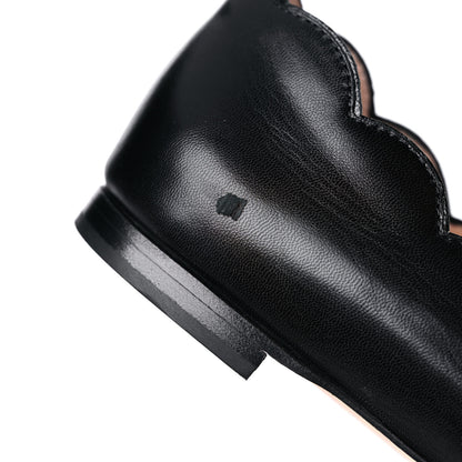 Gucci Malaga Kid Interlocking G Pearl Scalloped Flats 36 Black 9 of 10