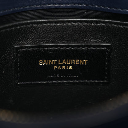 Saint Laurent Velvet Y Quilted Monogram Small Loulou Chain Satchel Medium Blue 6 of 10