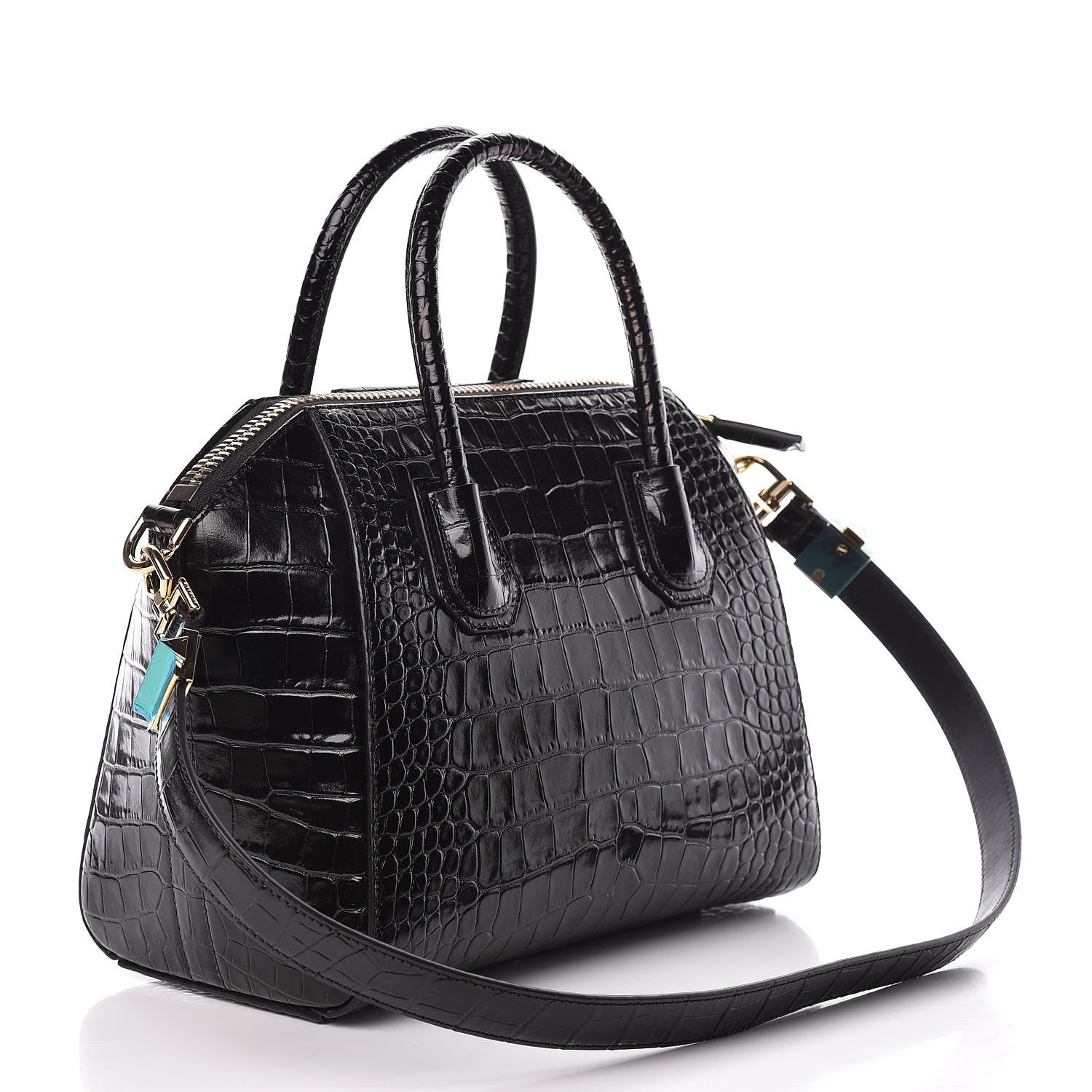 Givenchy Calfskin Crocodile Embossed Small Antigona Black 3 of 10