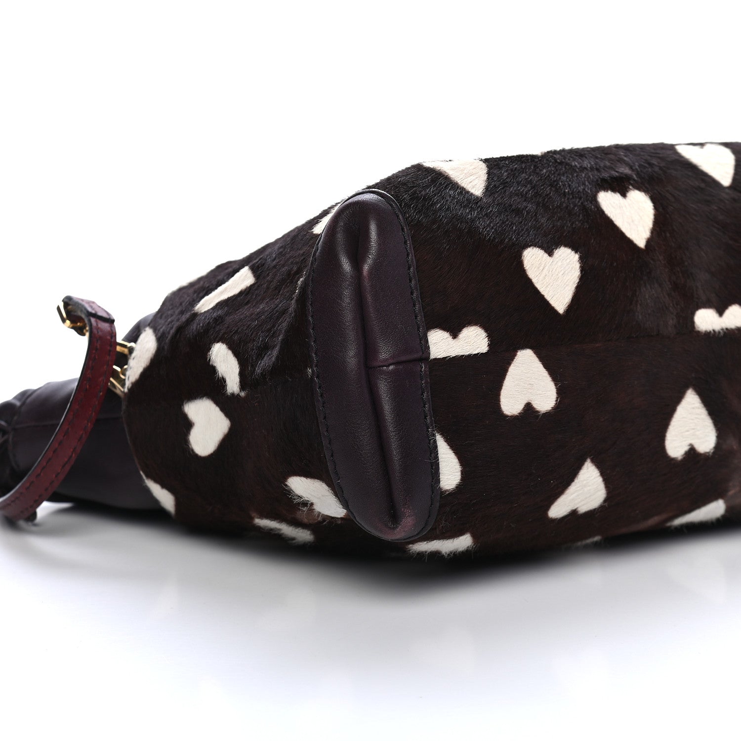 Burberry Calf Hair Heart Print Little Crush Dark Brown 8 of 9