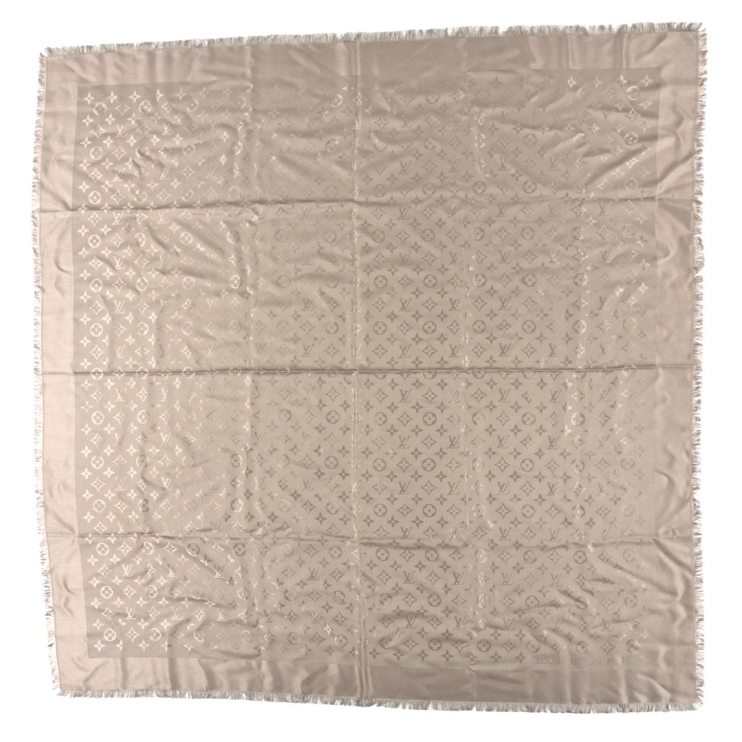 Silk Wool Monogram Shawl Verone