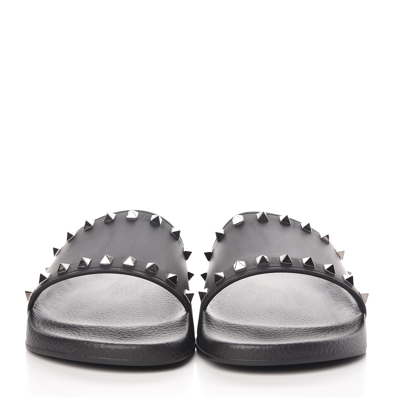 Valentino Garavani Rubber Rockstud Slide Sandals 44 Black 2 of 8