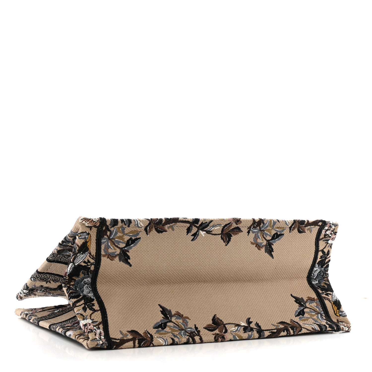 Christian Dior Canvas Embroidered Jardin D'Hiver Medium Book Tote Beige Multicolor 4 of 13