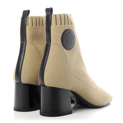 Hermes Knit Calfskin Volver 60 Ankle Boots 36 Vert Resine 4 of 10