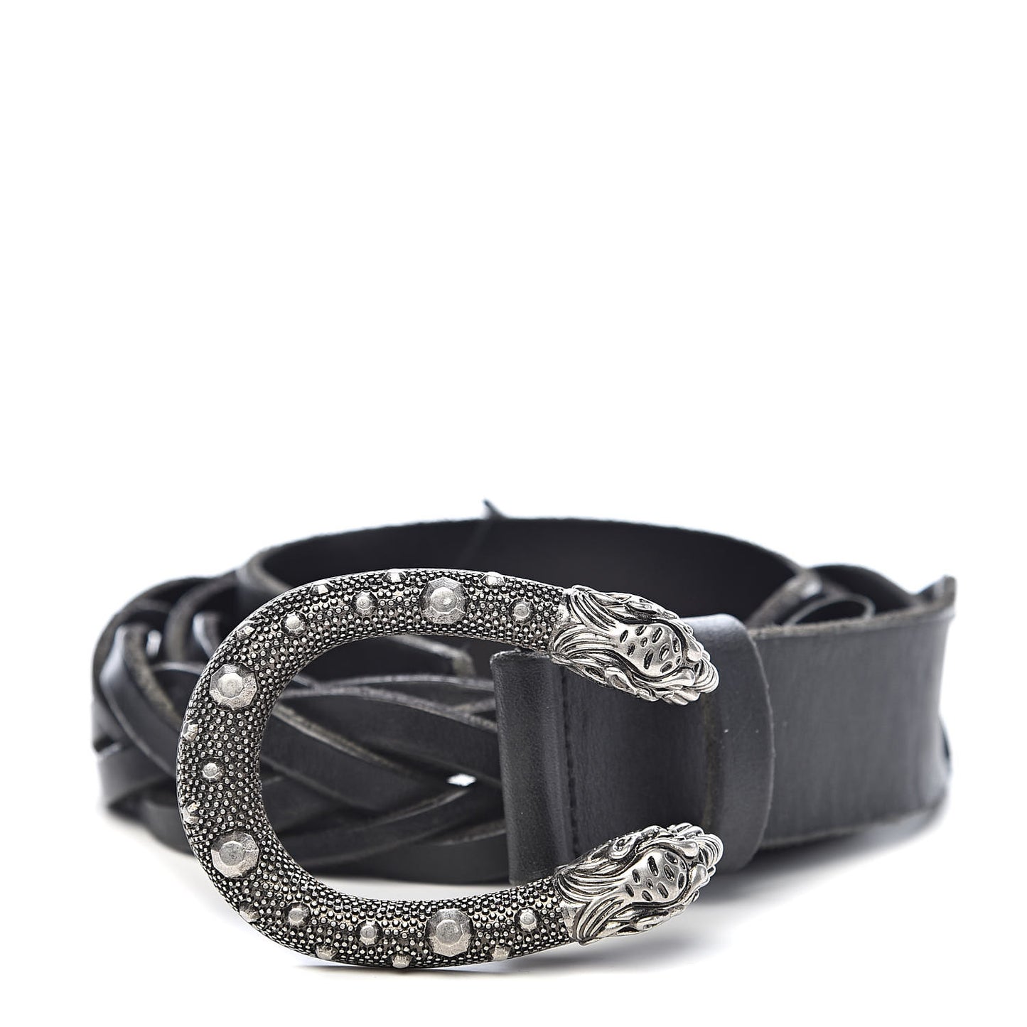 Calfskin Dionysus Braided Belt 100 40 Black