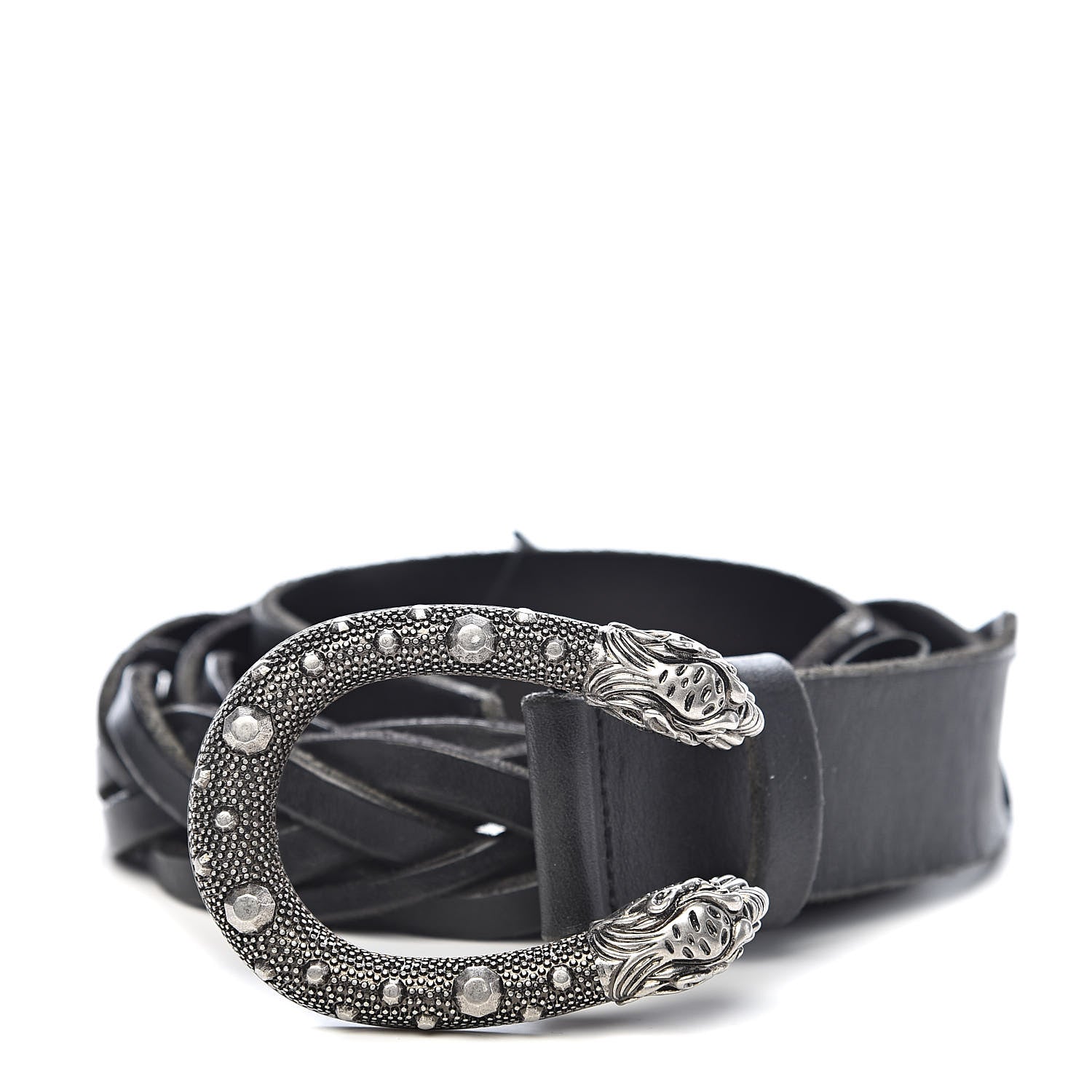 Gucci Calfskin Dionysus Braided Belt 100 40 Black 1 of 6