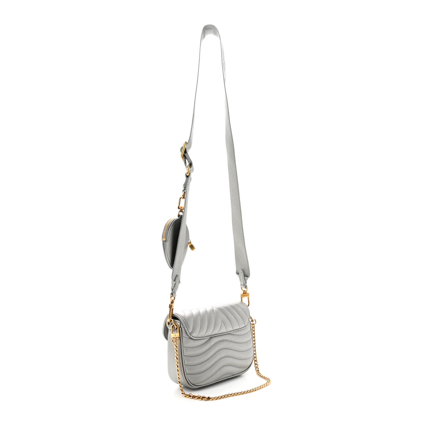 Calfskin New Wave Multi Pochette Metallic Grey