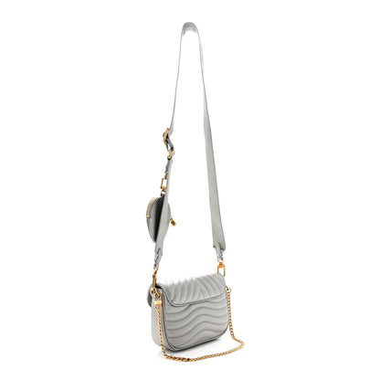 Louis Vuitton Calfskin New Wave Multi Pochette Metallic Grey 3 of 12