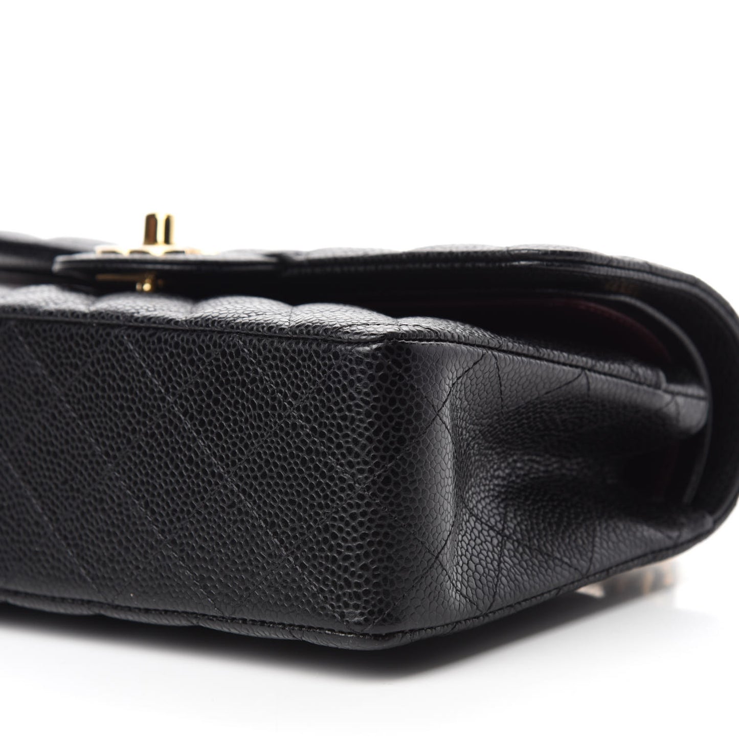 Caviar Quilted Small Double Flap Black