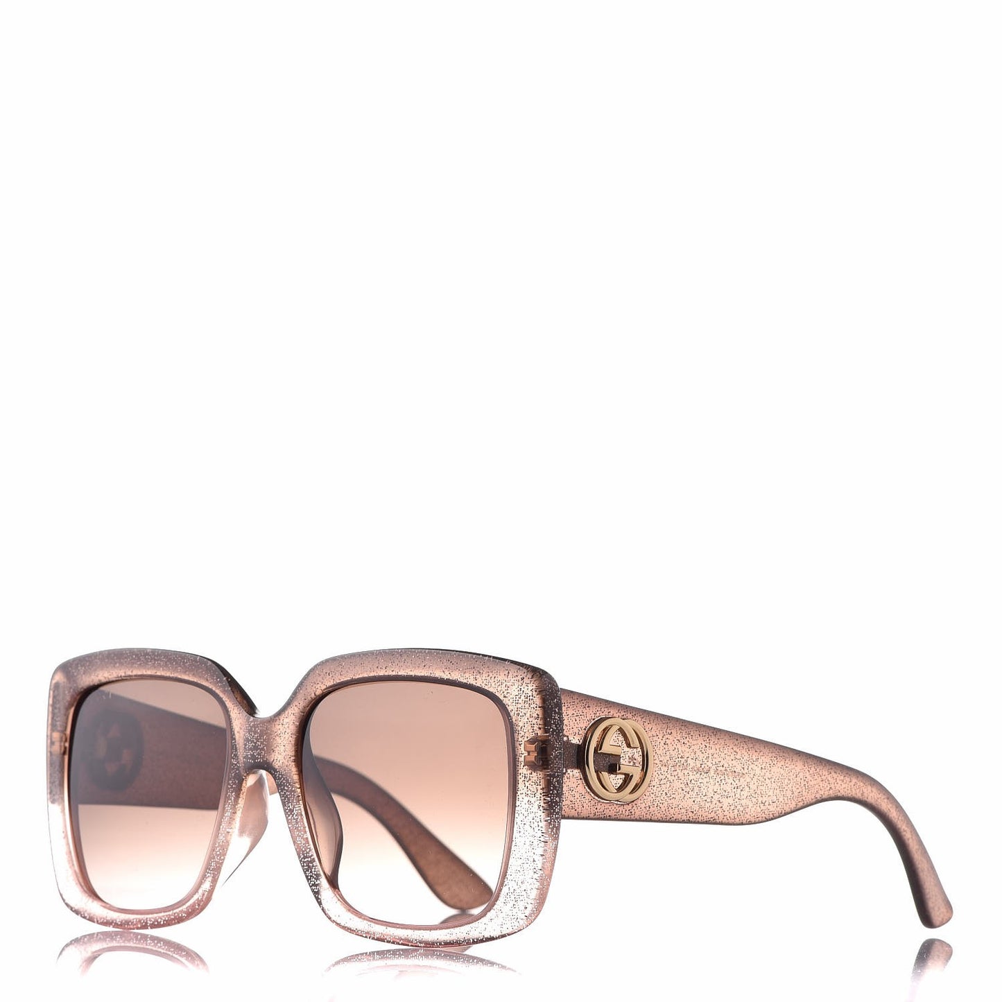 Acetate Glitter Optyl Square Sunglasses GG3837/F/S Brown Pink