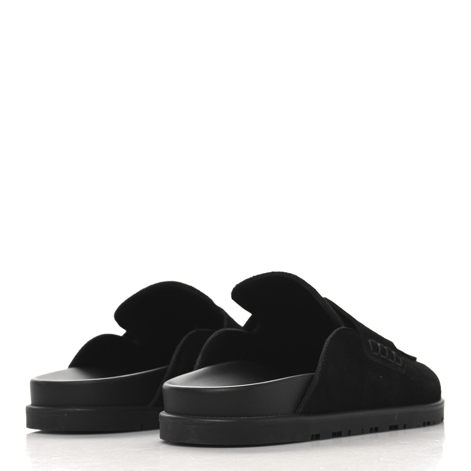 Hermes Suede Calfskin Go Mules 36 Black 5 of 10