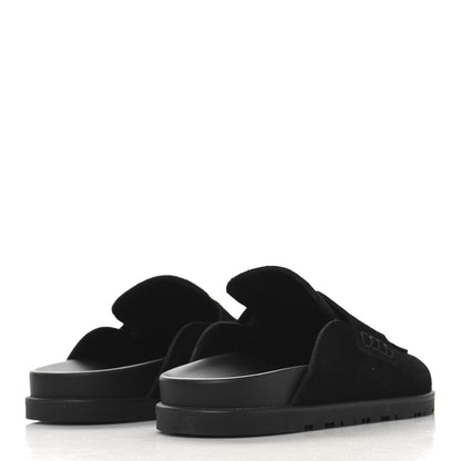 Hermes Suede Calfskin Go Mules 36 Black 5 of 10