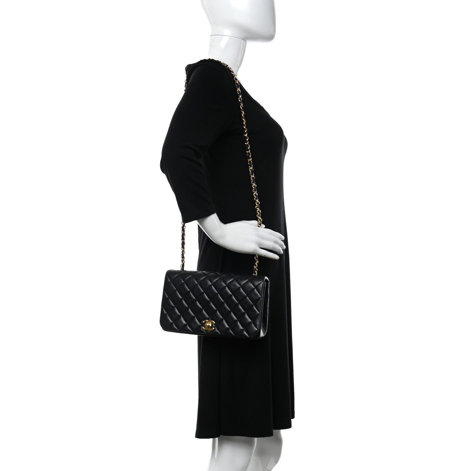 Chanel Lambskin Quilted Small Single Flap Black 2 of 13