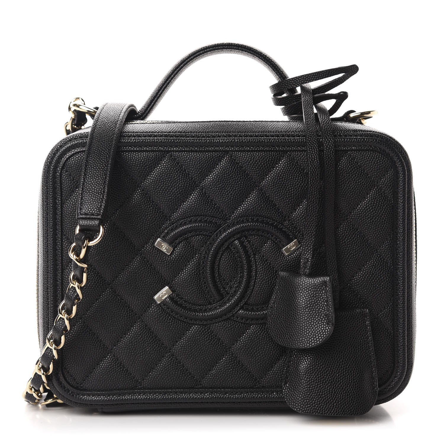 Chanel Caviar Quilted Medium CC Filigree Vanity Case Black 1 of 11