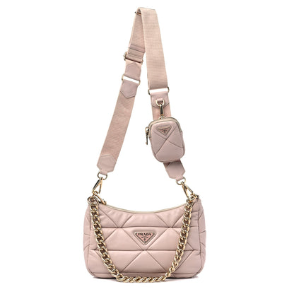 Prada Nappa Re-Nylon Triangle Quilted Patchwork System Shoulder Bag Ninfea 1 of 10