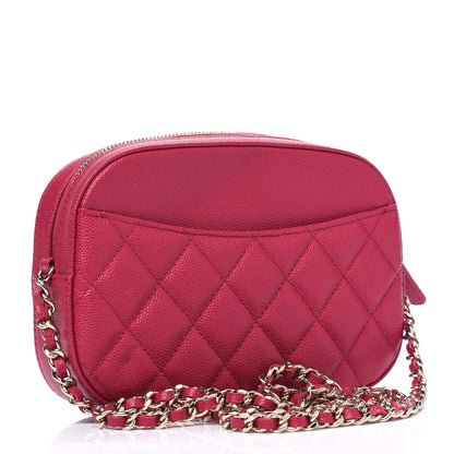 Chanel Caviar Quilted Camera Case Dark Pink 2 of 5
