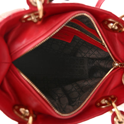 Christian Dior Lambskin Cannage Medium Lady Dior Red 5 of 10
