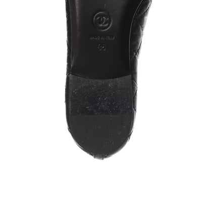Chanel Aged Calfskin Quilted Cap Toe Ballerina Flats 35 Black 11 of 12