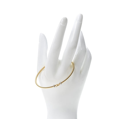 David Yurman 18K Yellow Gold Diamond 2.6mm Cable Collectibles Buckle Bracelet 2 of 4