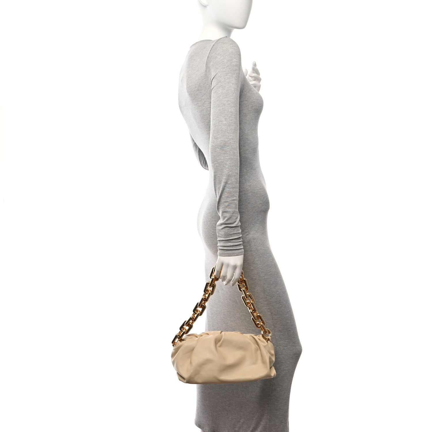 Bottega Veneta Calfskin The Pouch Chain Porridge 2 of 10