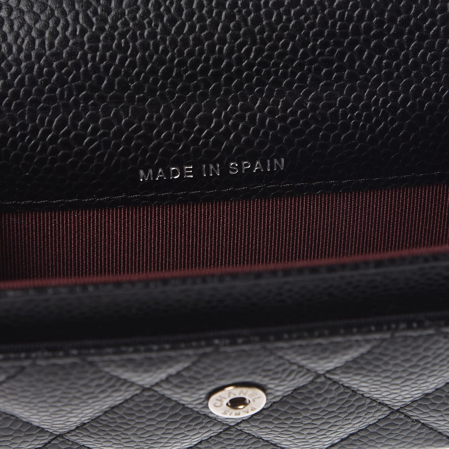 Caviar Quilted Flap Card Holder Black