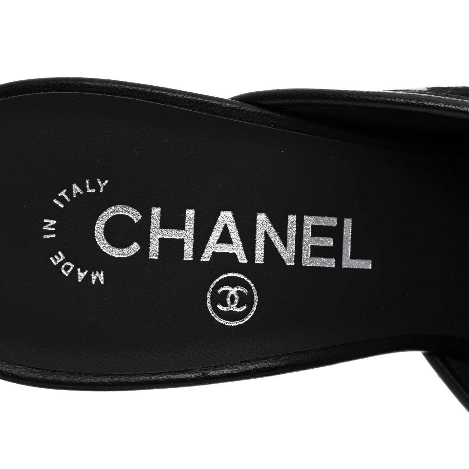 Chanel Pony Hair Lambskin Patent Calfskin Cap Toe Mules 39 Black White Green 8 of 10